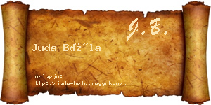 Juda Béla névjegykártya